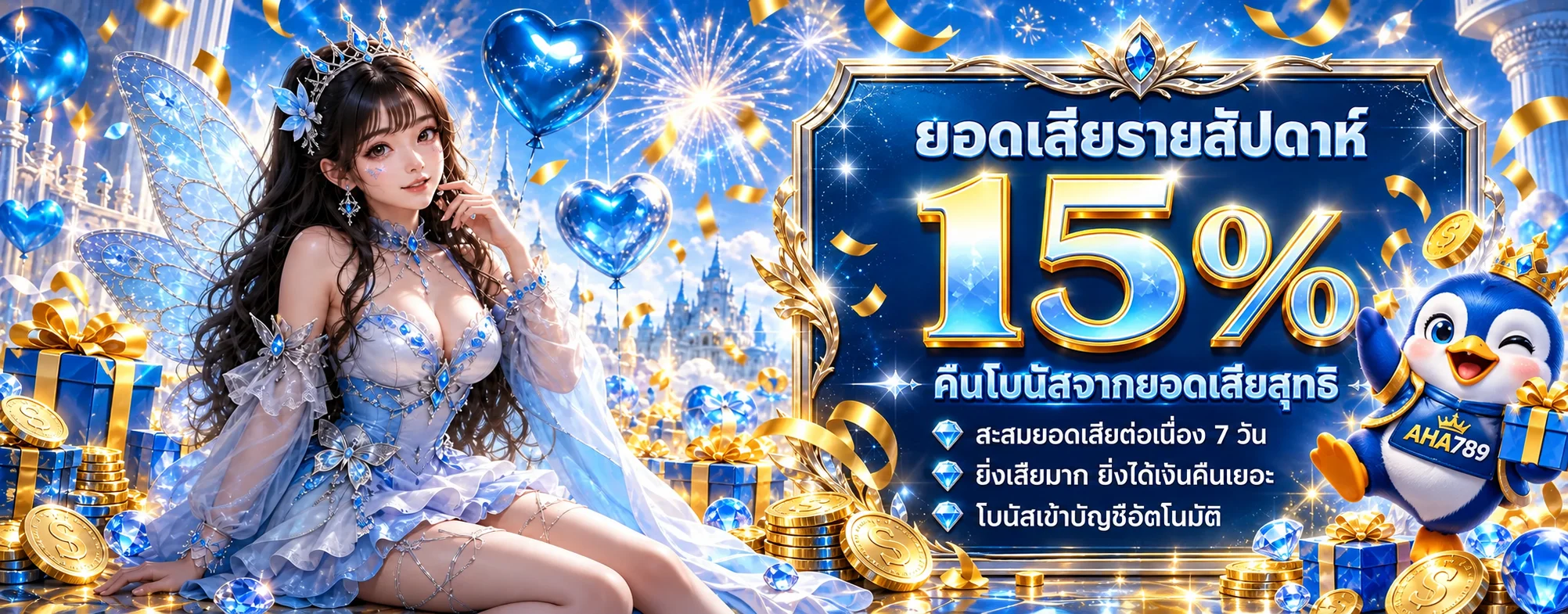 แบนเนอร์โปรโมชั่นวันเกิด AHA789 รับโบนัสพิเศษ